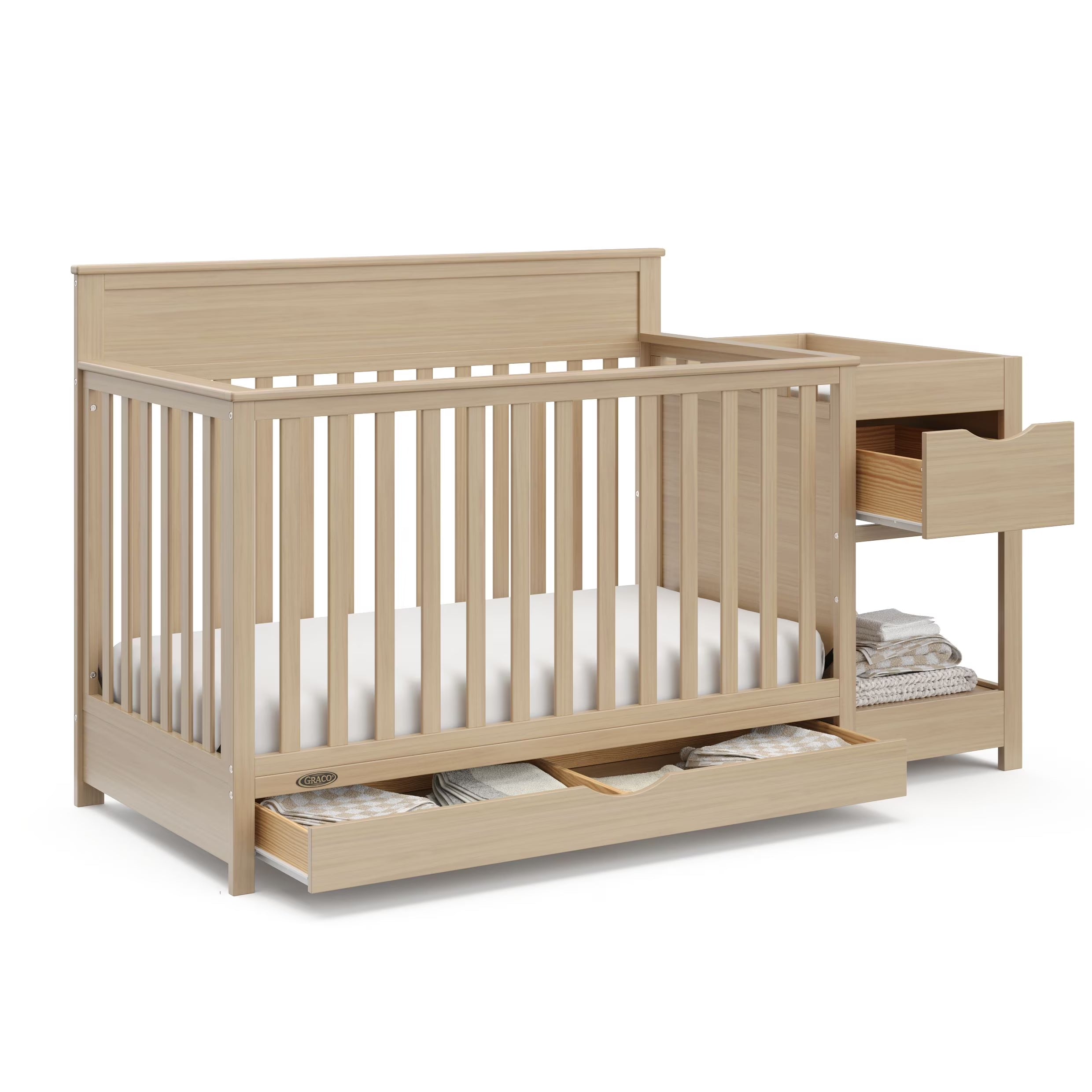 Shiloh Convertible Baby Crib and Changer, Driftwood