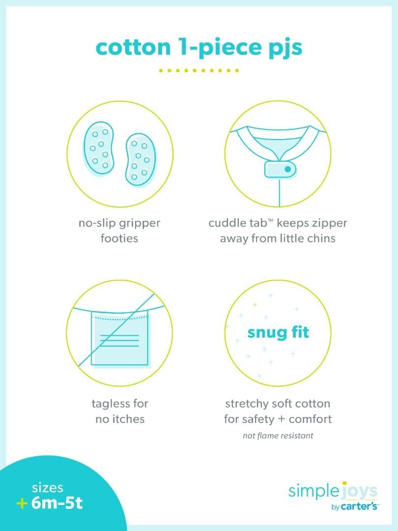 Baby-Boys 3-Pack Snug Fit Footed Cotton Pajamas