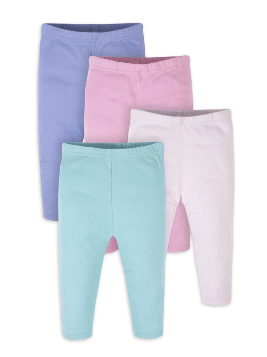 Gerber Baby Girl Pants, 4 Pack, Sizes Newborn - 12 Months