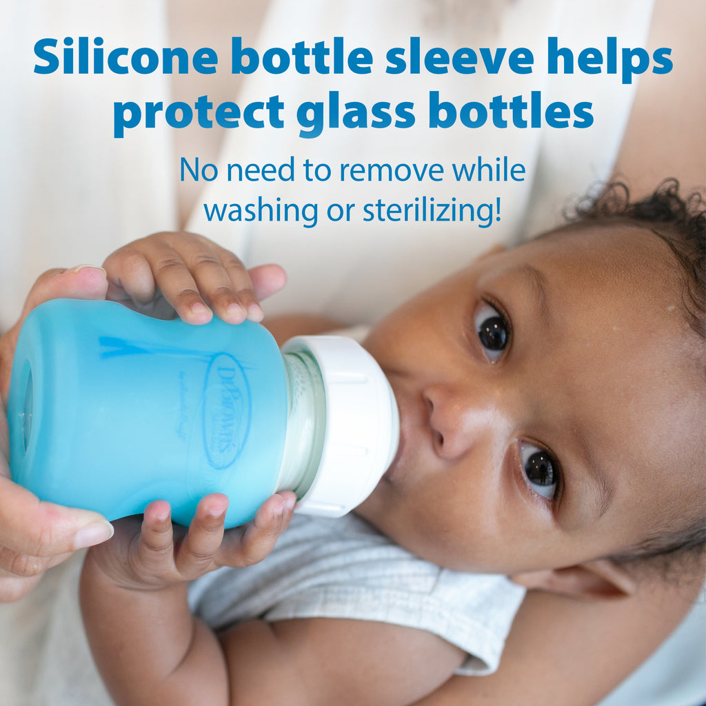 Anti-Colic Options+ Wide-Neck Glass Baby Bottle, 5Oz, Slow Flow Nipple, BPA Free, 0M+, 2-Pack