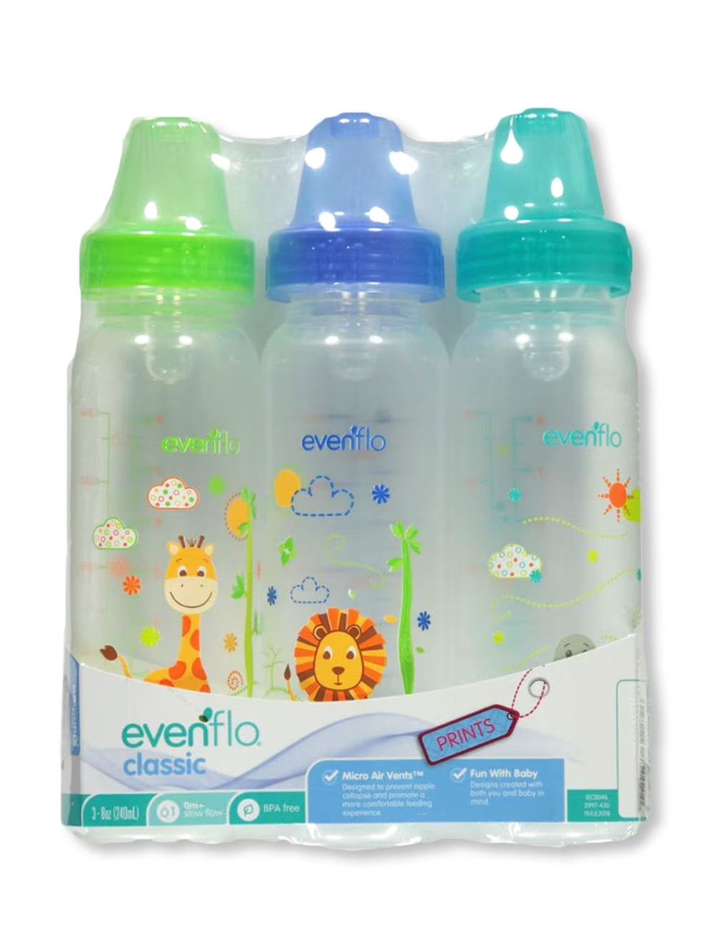 Classic Zoo Friends Standard Bottles 8 Oz 3 Each