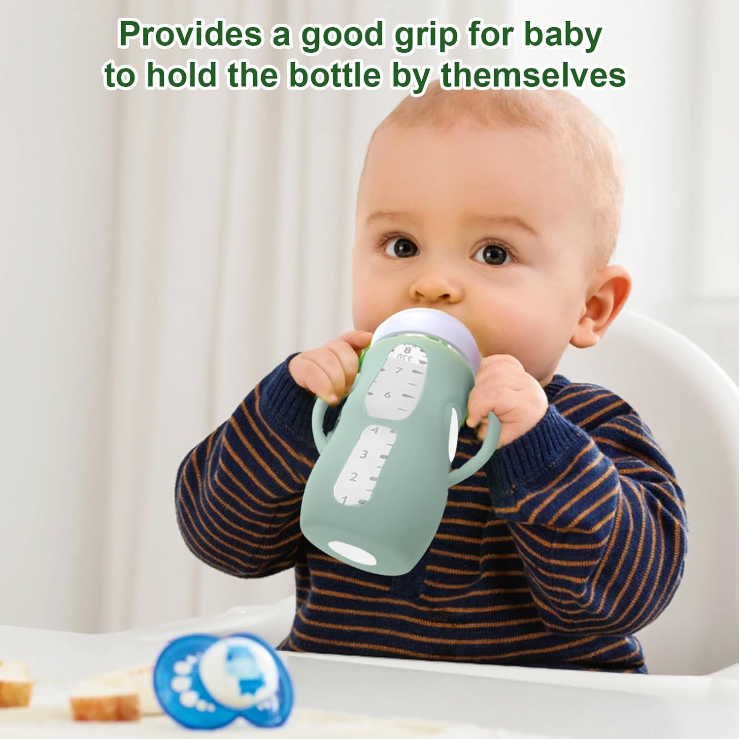 Silicone Sleeves with Handles for Avent Natural Glass Baby Bottle - 3 Pack anti Breakage Baby Bottles Holder, Compatible with Philips Avent anti Colic Baby Bottles 8 Oz
