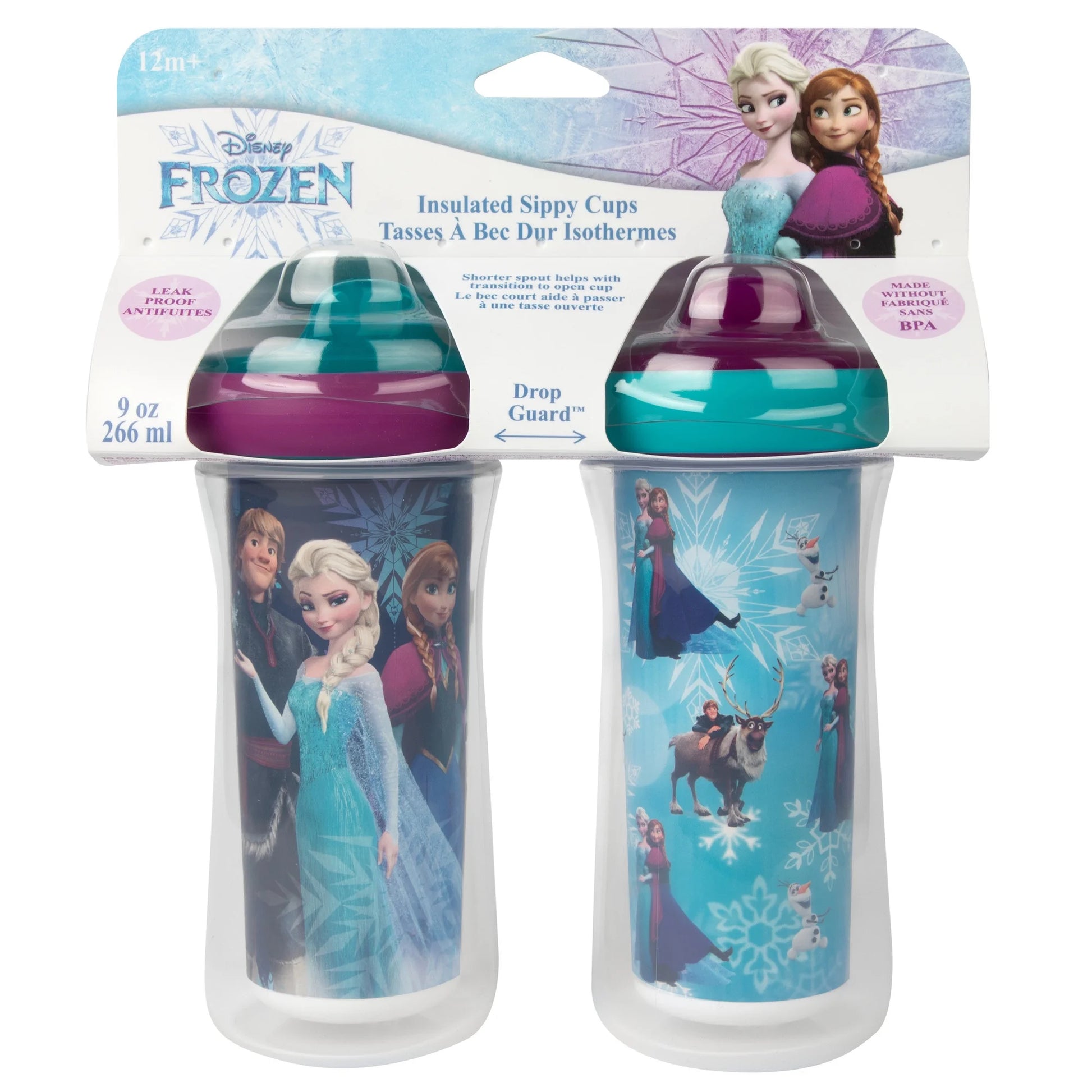 The First Years  Frozen Insulated Sippy Cups 9 Oz 2 Count Dishwasher Safe Leak and Spill Proof Toddler Cups Made without BPA