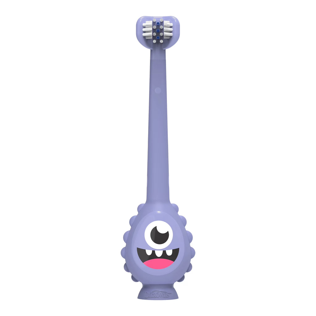Toothscrubber Toothbrush, 3-Sided, Color Changing Bristles, Suction Base, Purple, 1-4Y