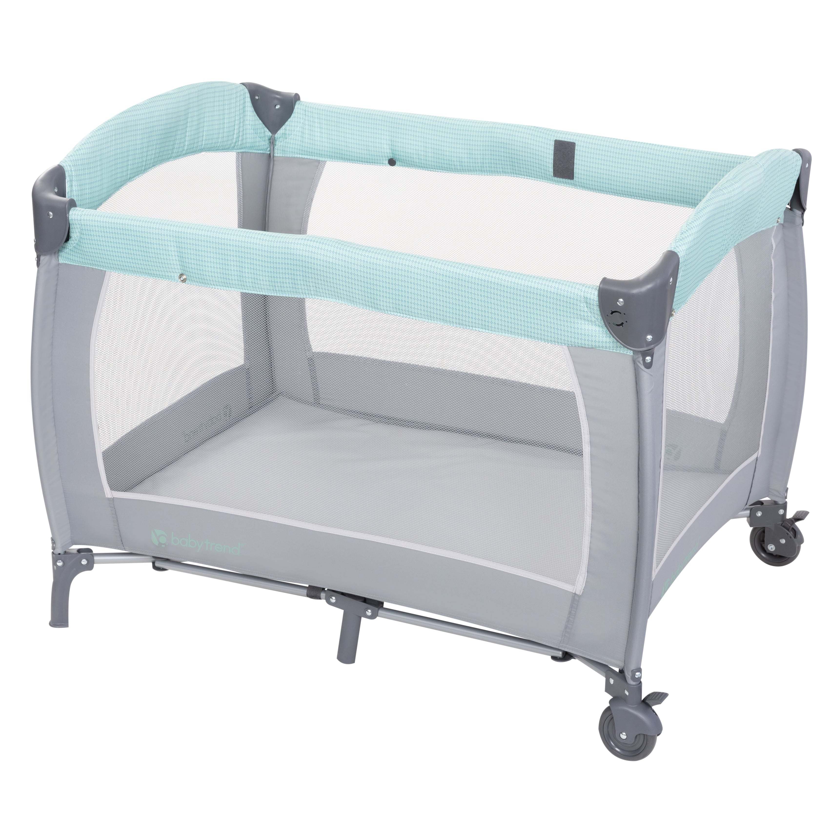 Baby Trend Lil Snooze Deluxe III Nursery Center Playard with Portable Bassinet, Cozy Mint