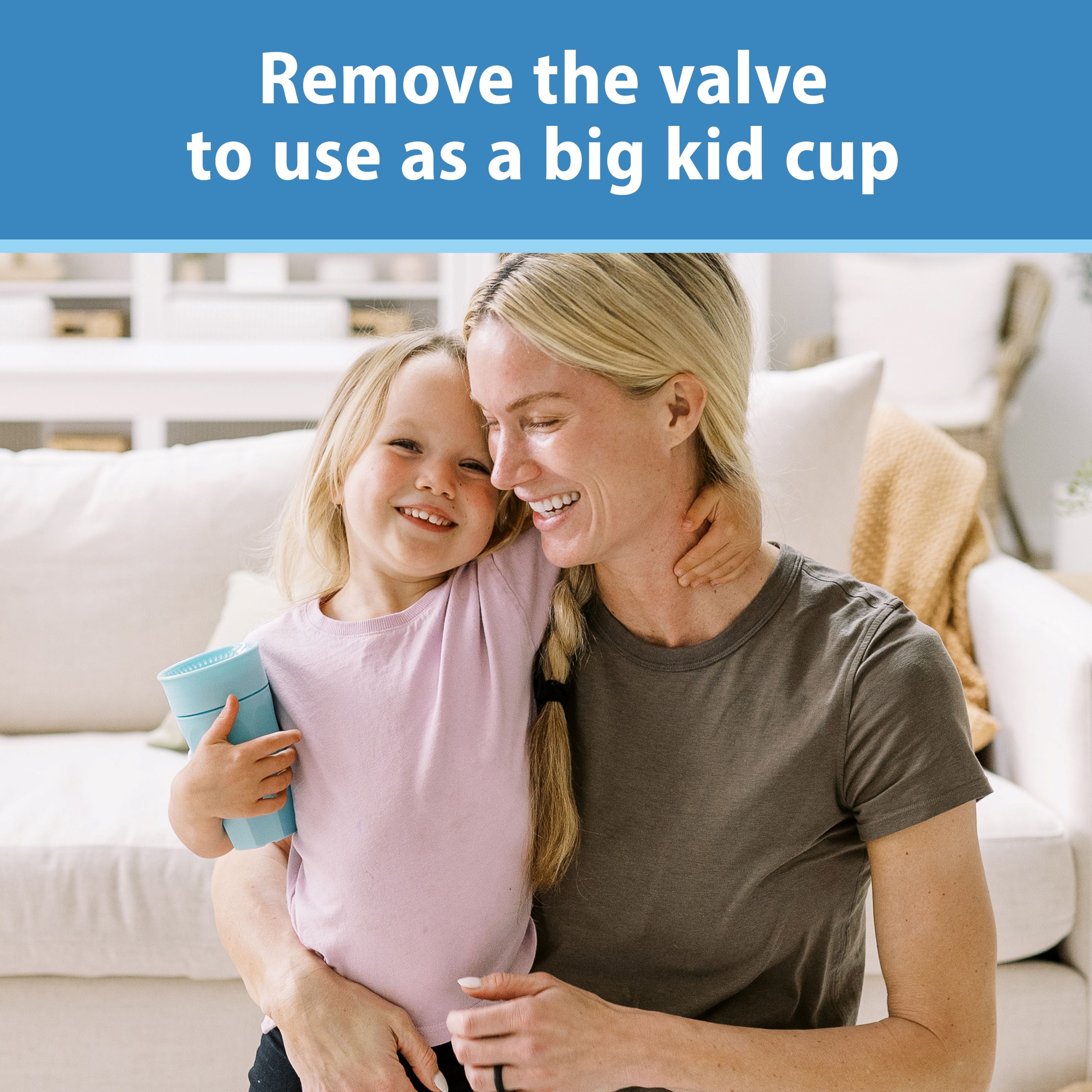 Milestones Cheers 360 Training Cup for Toddler/Baby, Leak-Free, Blue/Aqua, 10 Oz, 9M+, 2-Pack