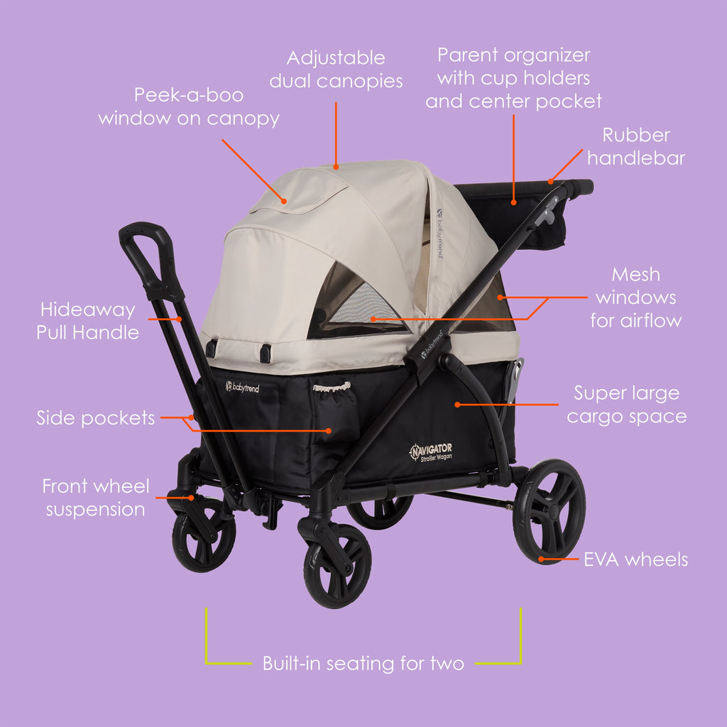 Baby Trend Navigator 2-In-1 Stroller Wagon - Desert Tan