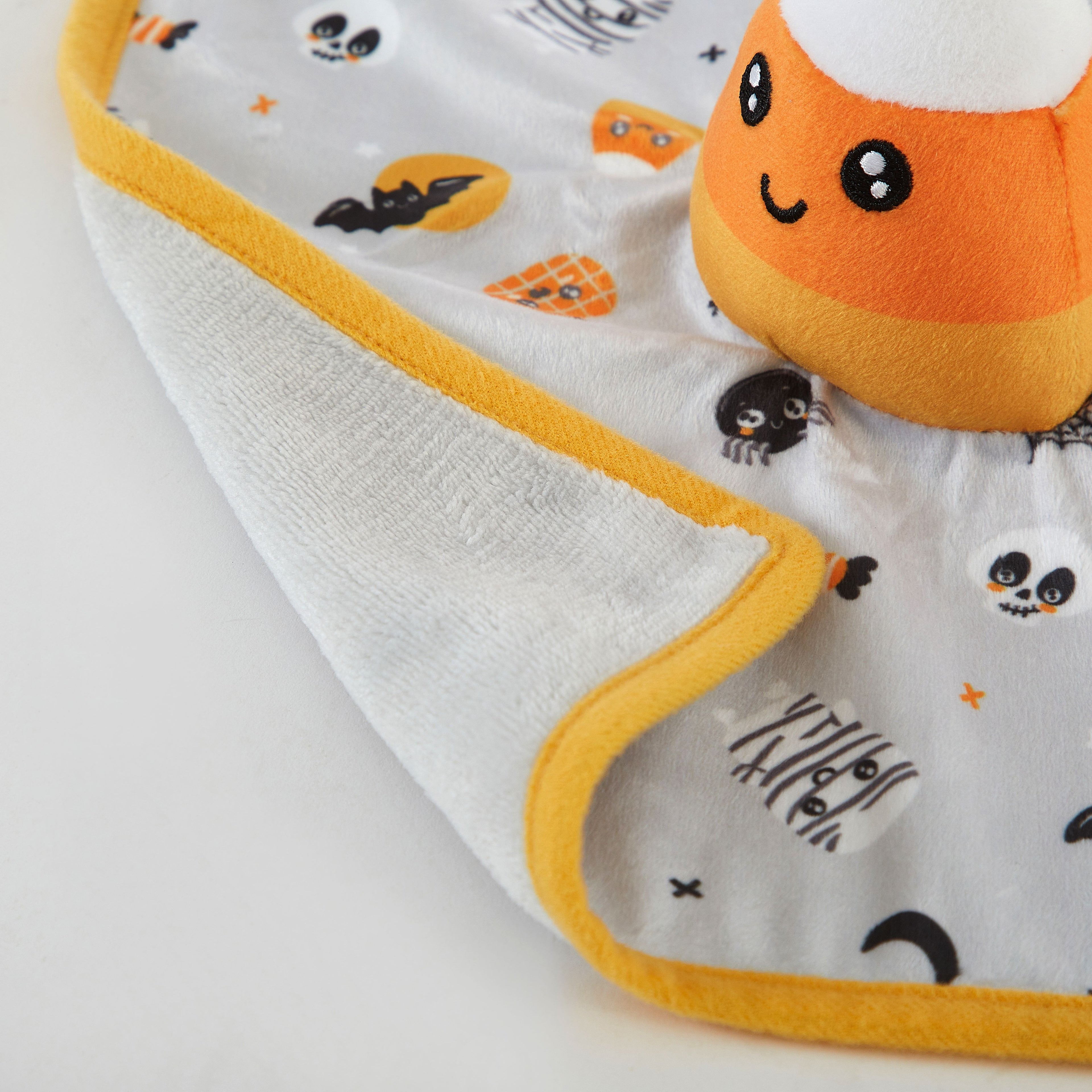 12" X 12" Halloween Lovey Security Blanket, Gray